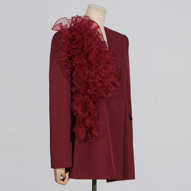 High-End-Anzug mit Blüten-Spleißen für Frauen